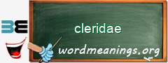 WordMeaning blackboard for cleridae